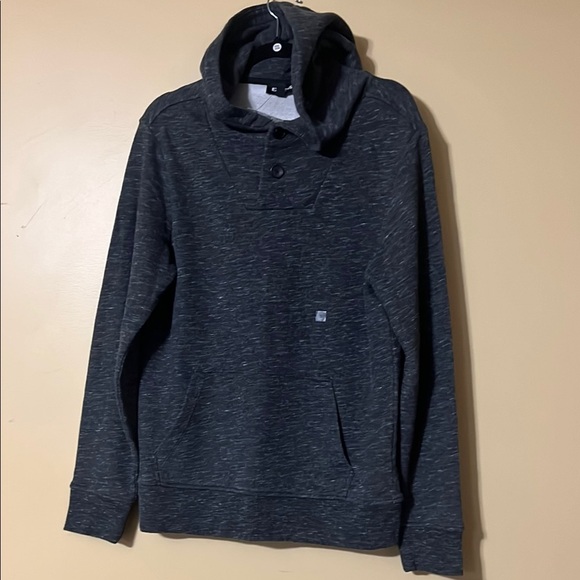 Express Gray Sweatshirt Hoodie with Two buttons - Picture 1 of 10